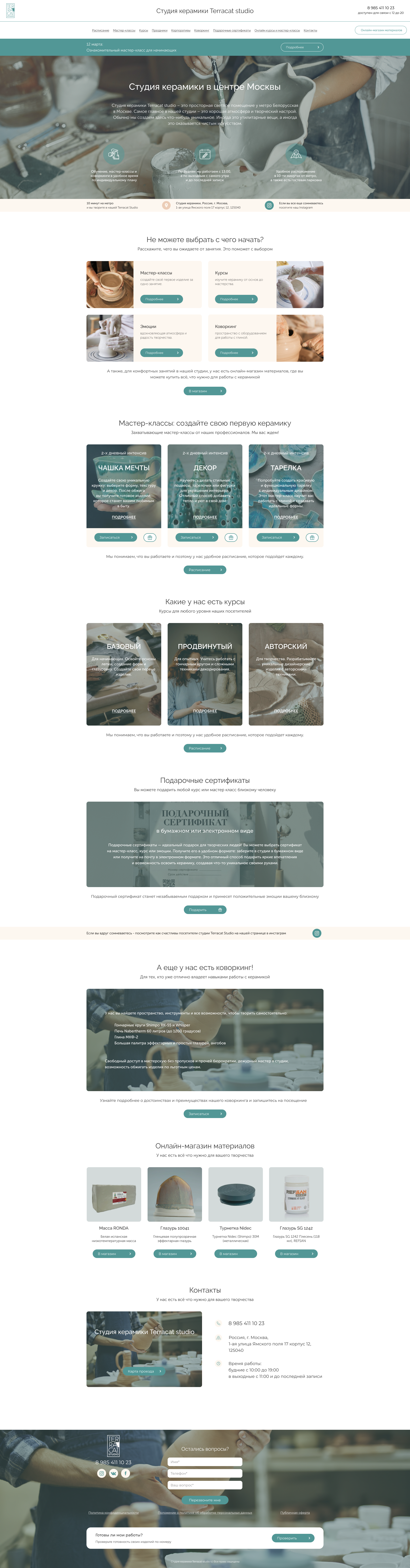 Terracat Studio final homepage
